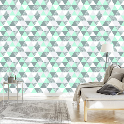 Wallpaper Geometric Colorful Triangles