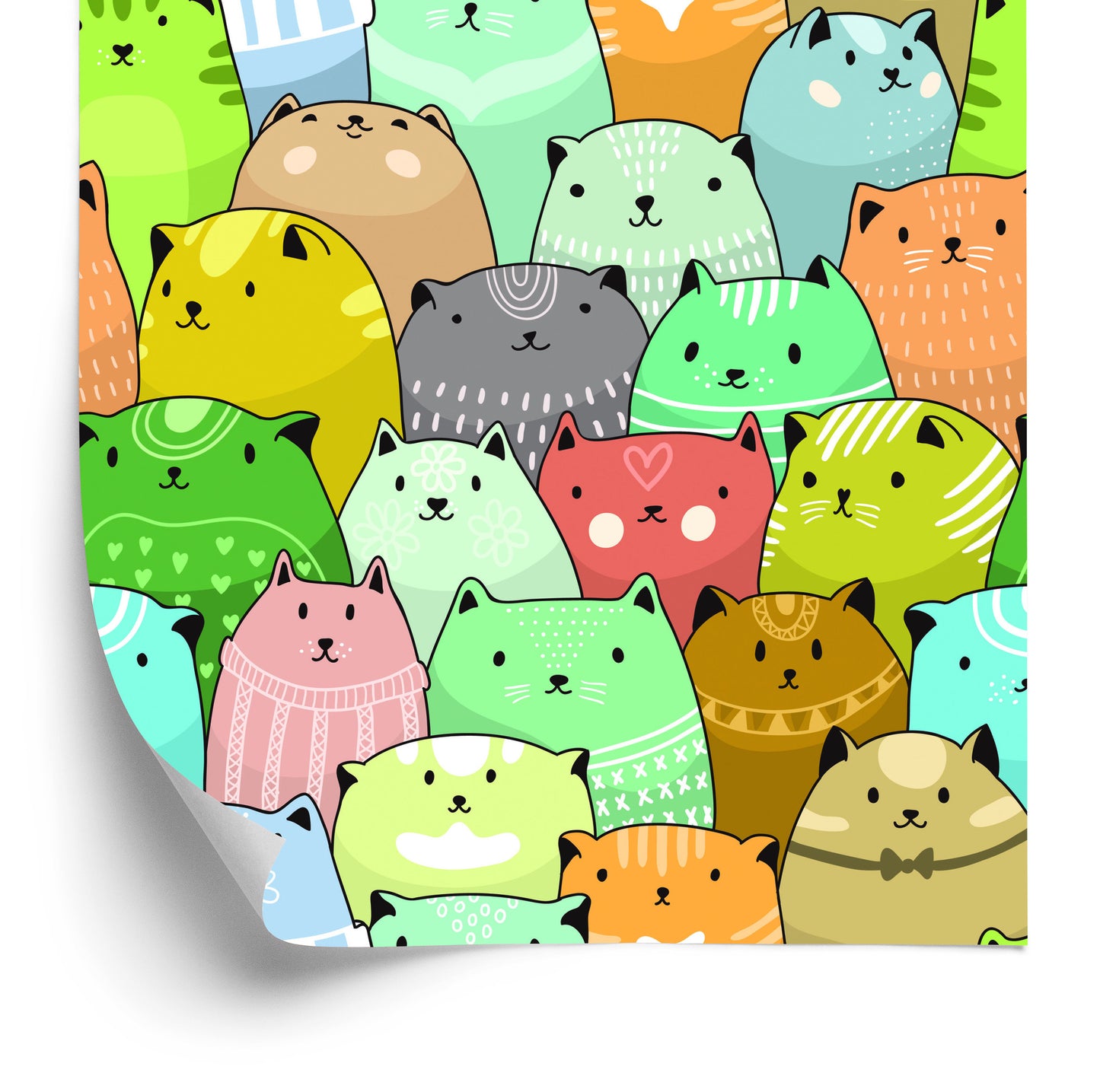 Wallpaper Colorful Cats