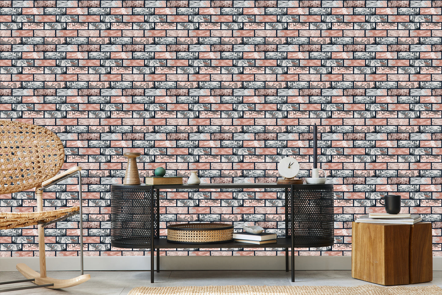 Wallpaper Multicolored Brick