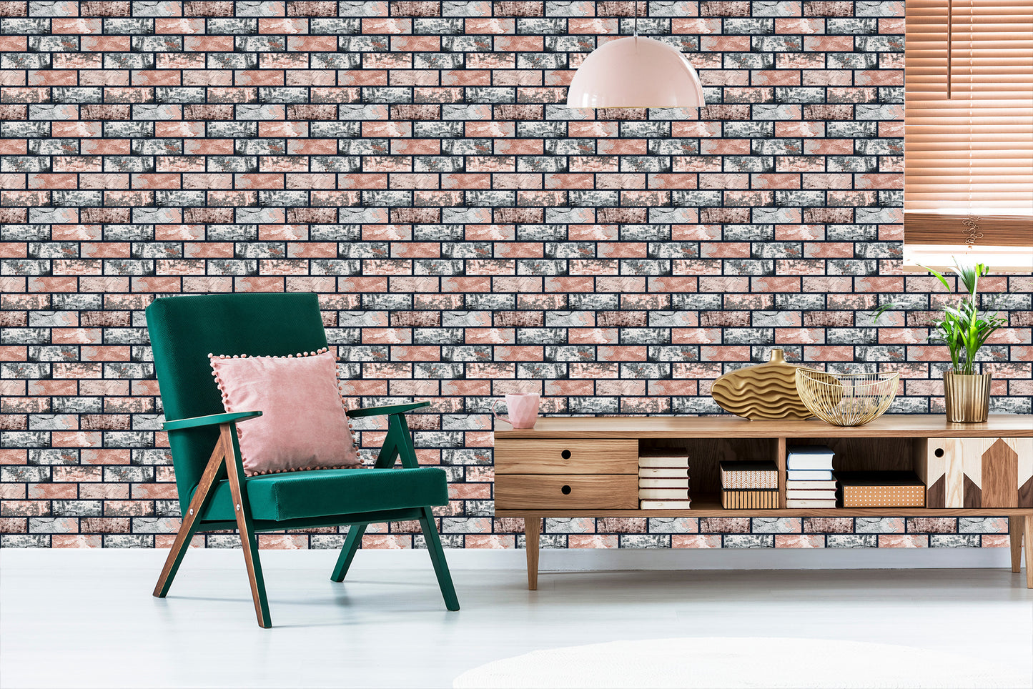 Wallpaper Multicolored Brick