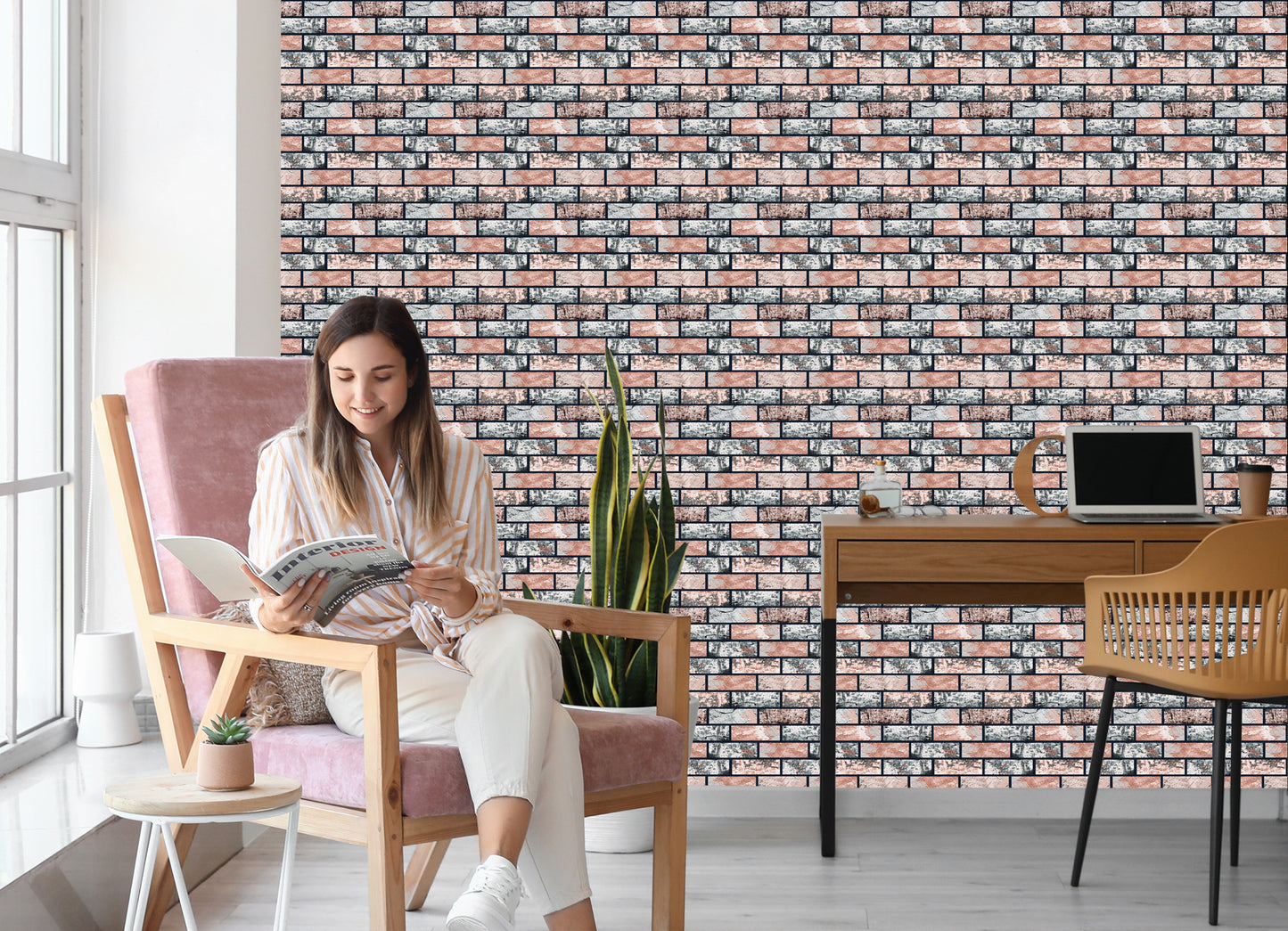 Wallpaper Multicolored Brick