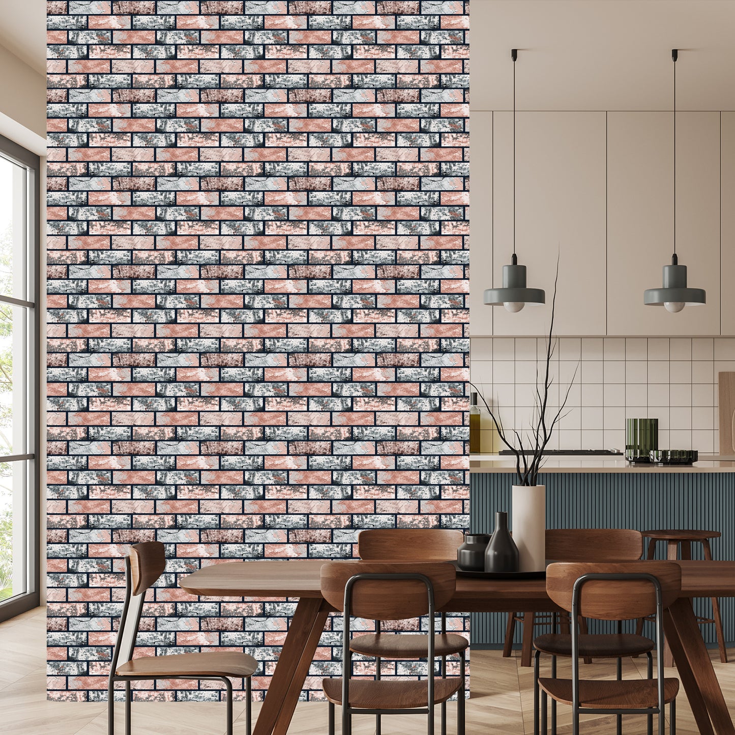 Wallpaper Multicolored Brick