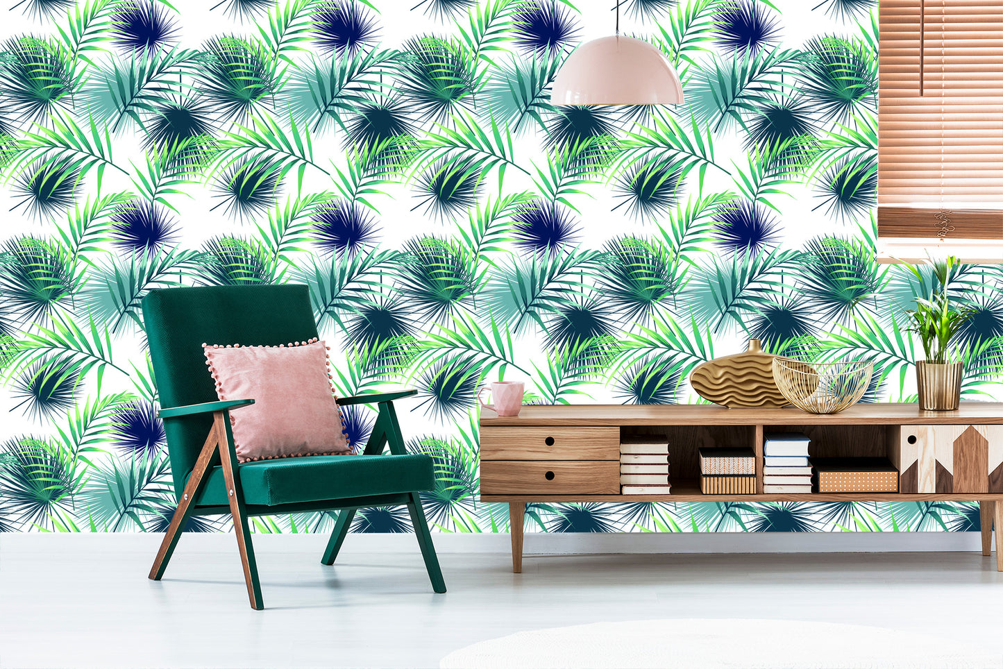 Wallpaper Tropical Palm Leaves