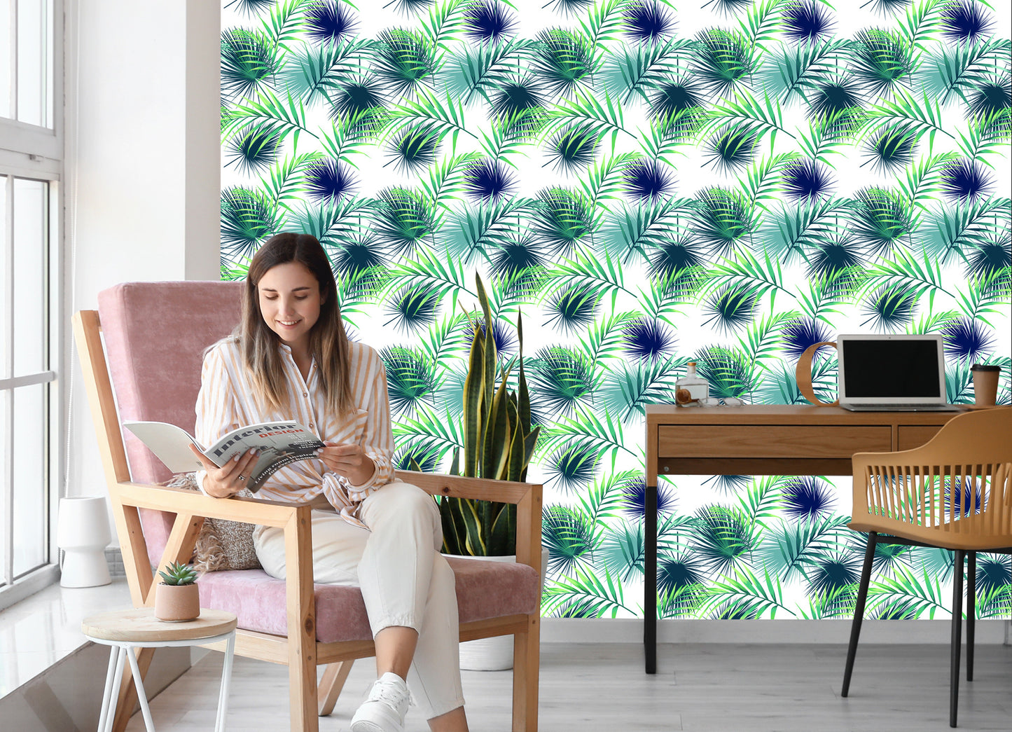 Wallpaper Tropical Palm Leaves