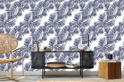 Wallpaper Exotic Leaves Vintage