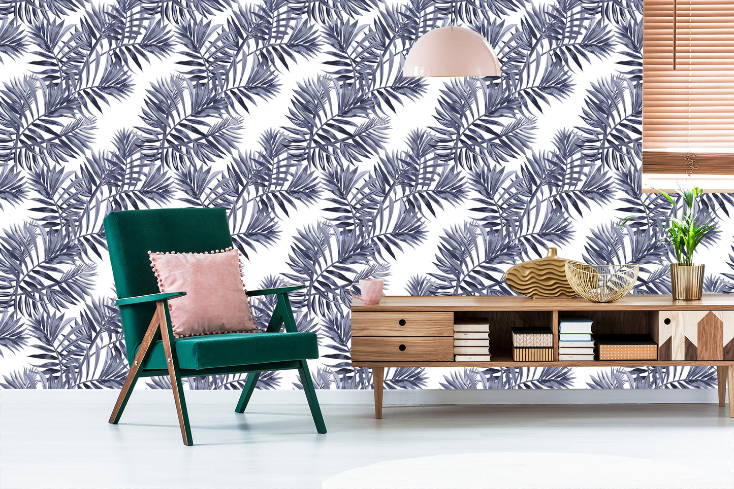 Wallpaper Exotic Leaves Vintage