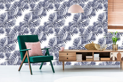 Wallpaper Exotic Leaves Vintage