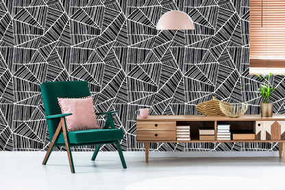 Wallpaper Blck And White Geometric Pattern