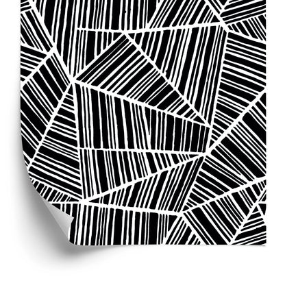 Wallpaper Blck And White Geometric Pattern