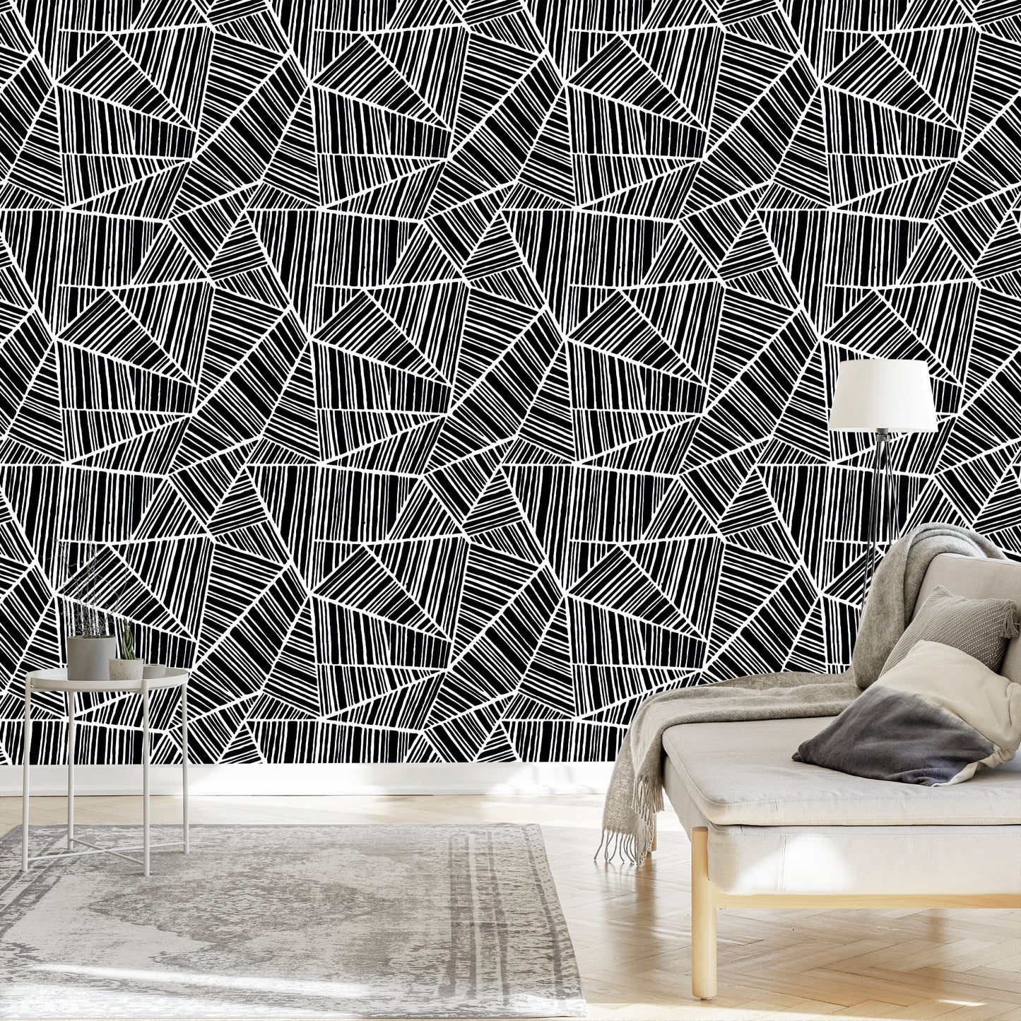 Wallpaper Blck And White Geometric Pattern