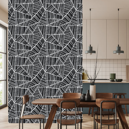 Wallpaper Blck And White Geometric Pattern