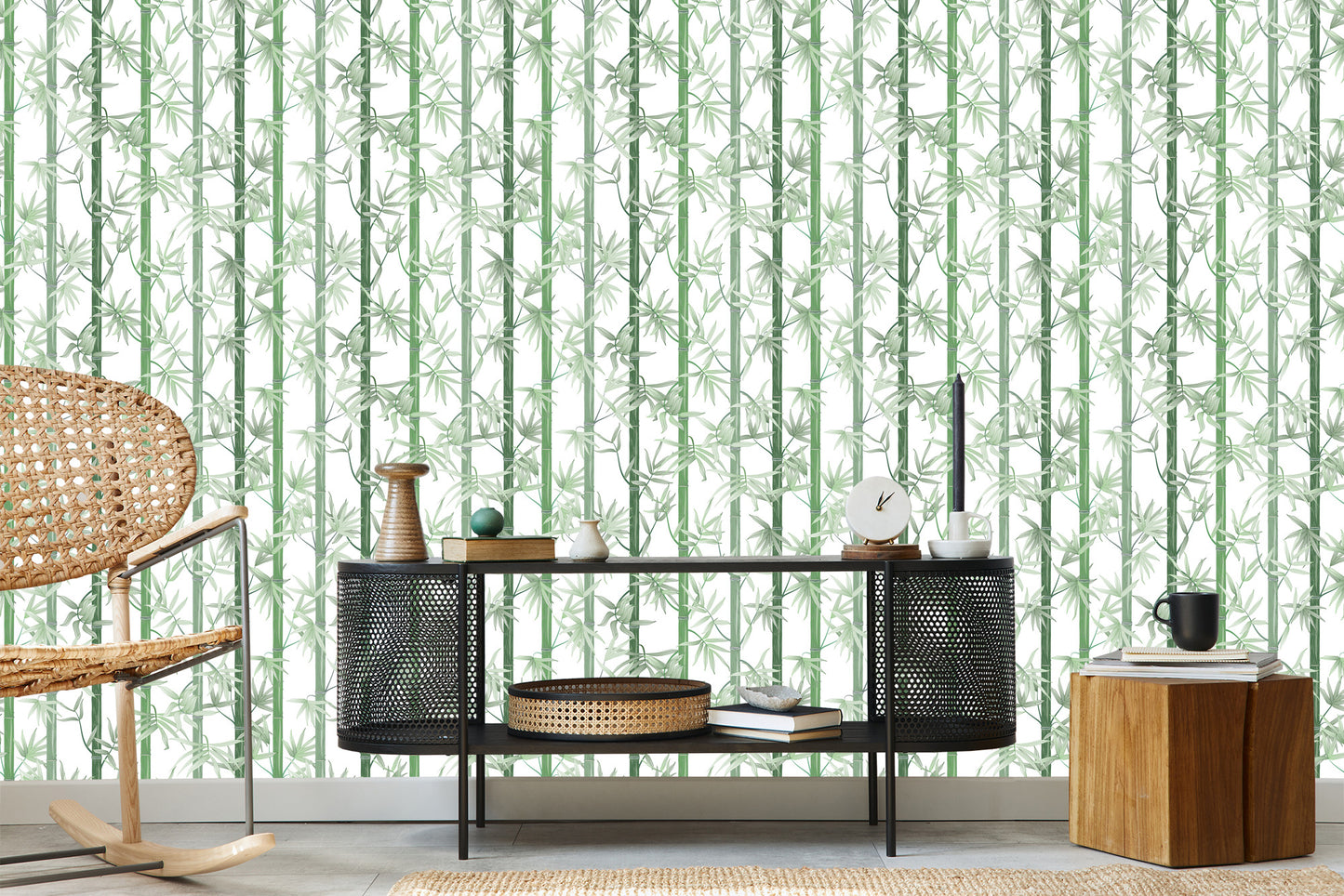 Wallpaper Beautiful Green Bamboo