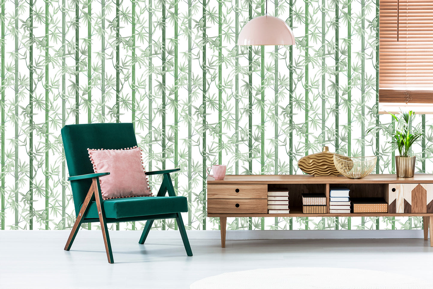 Wallpaper Beautiful Green Bamboo