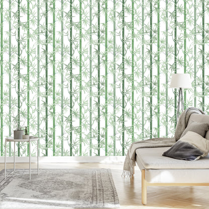 Wallpaper Beautiful Green Bamboo