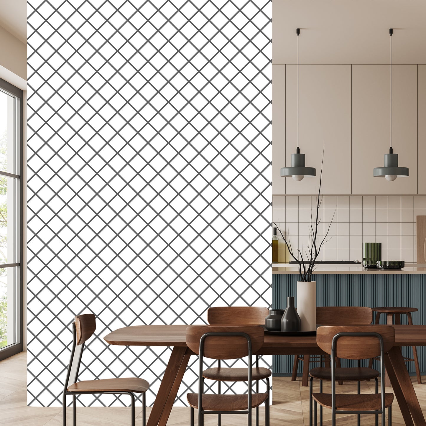 Wallpaper Optical, Modern Checked Pattern