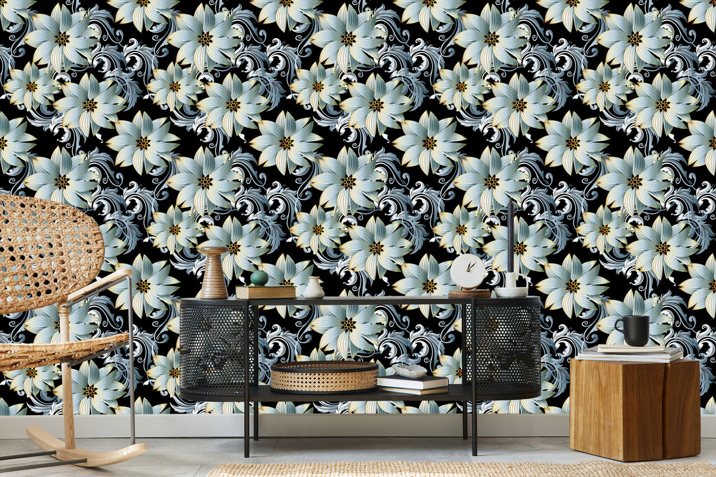 Wallpaper 3D Wallpaper, Optical, Flowers, Leaves