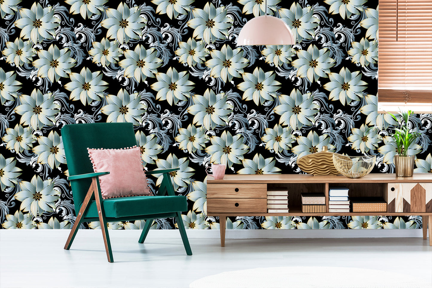 Wallpaper 3D Wallpaper, Optical, Flowers, Leaves