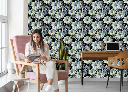 Wallpaper 3D Wallpaper, Optical, Flowers, Leaves
