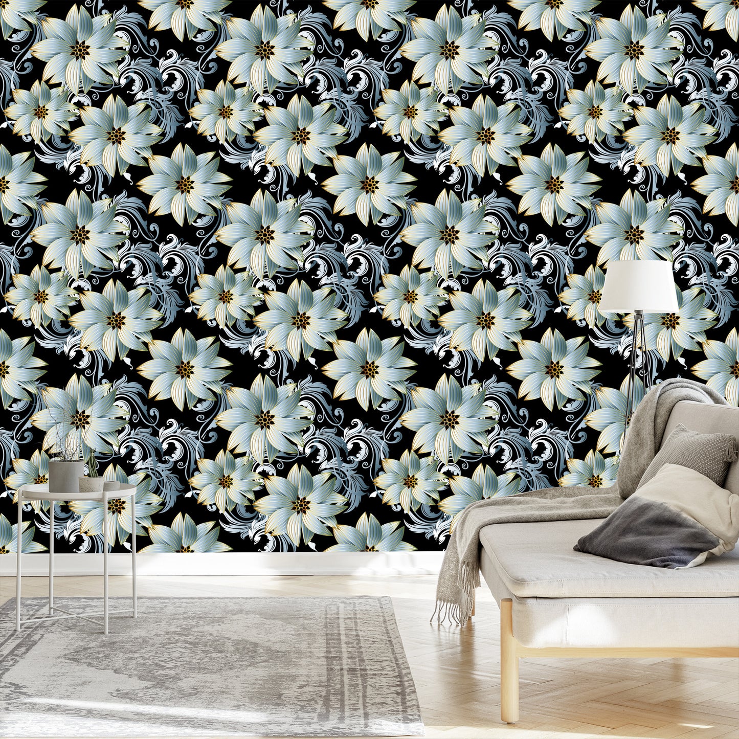 Wallpaper 3D Wallpaper, Optical, Flowers, Leaves