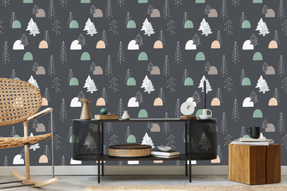 Wallpaper Trees In Scandinavian Style