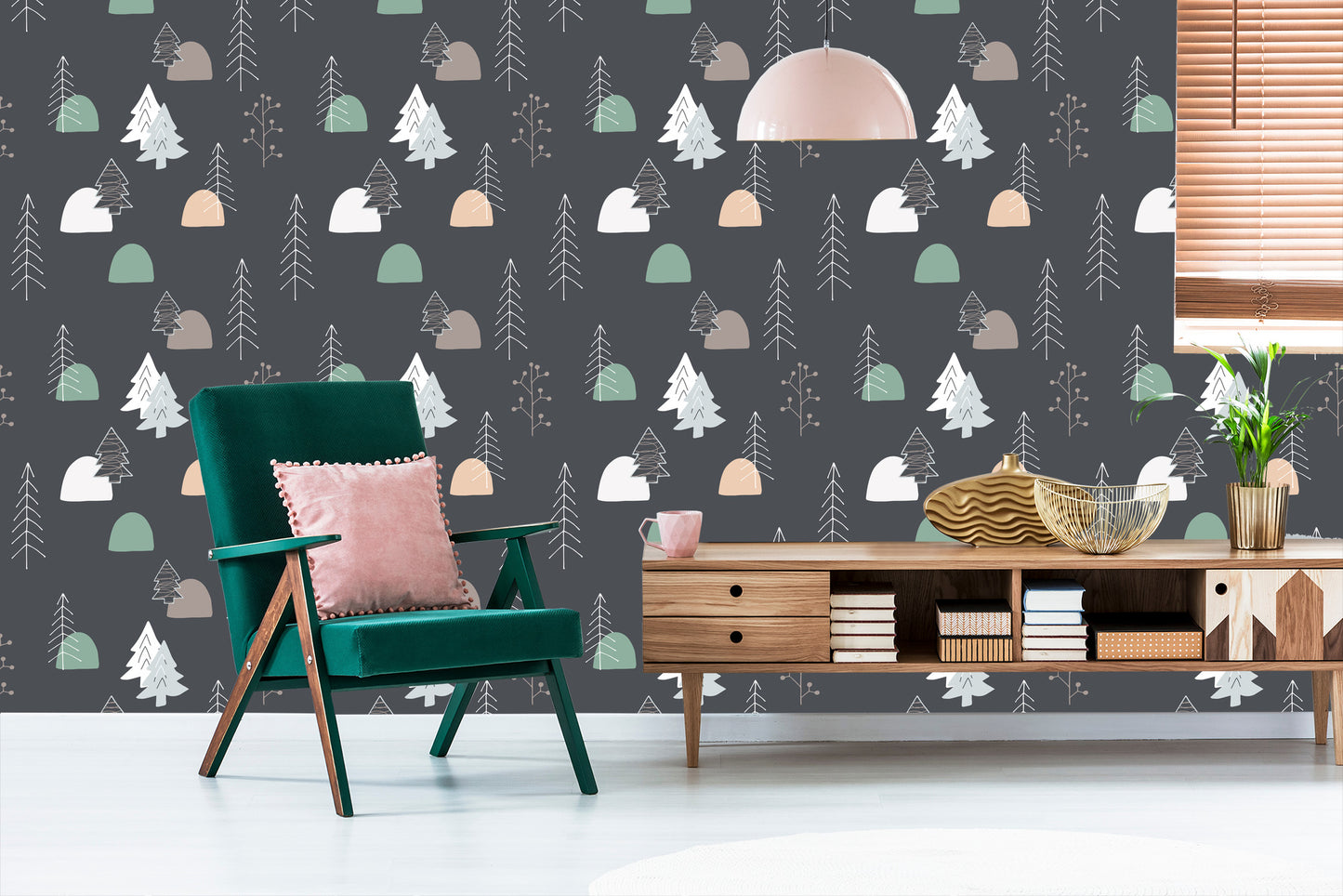 Wallpaper Trees In Scandinavian Style