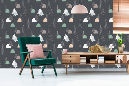 Wallpaper Trees In Scandinavian Style
