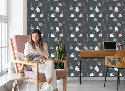 Wallpaper Trees In Scandinavian Style