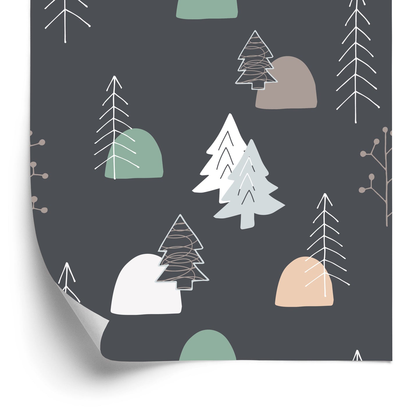 Wallpaper Trees In Scandinavian Style