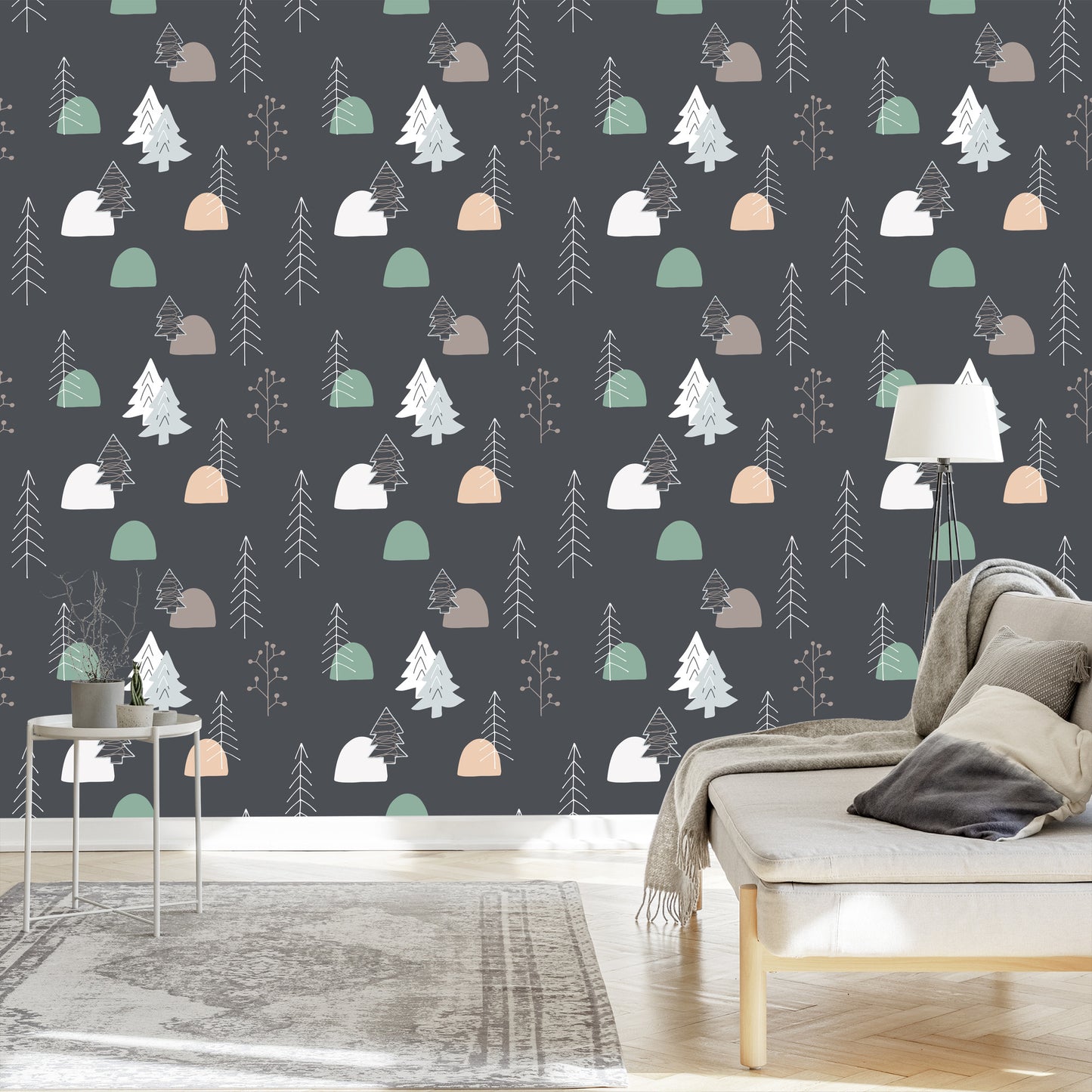 Wallpaper Trees In Scandinavian Style