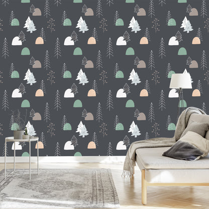 Wallpaper Trees In Scandinavian Style