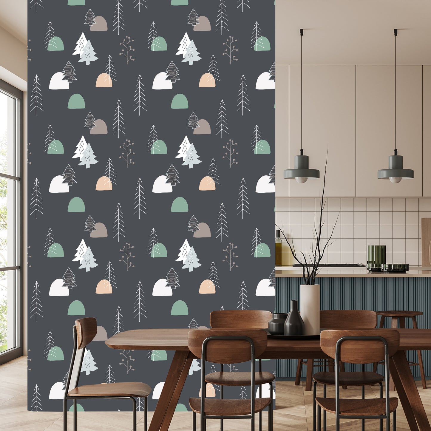 Wallpaper Trees In Scandinavian Style