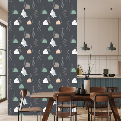 Wallpaper Trees In Scandinavian Style