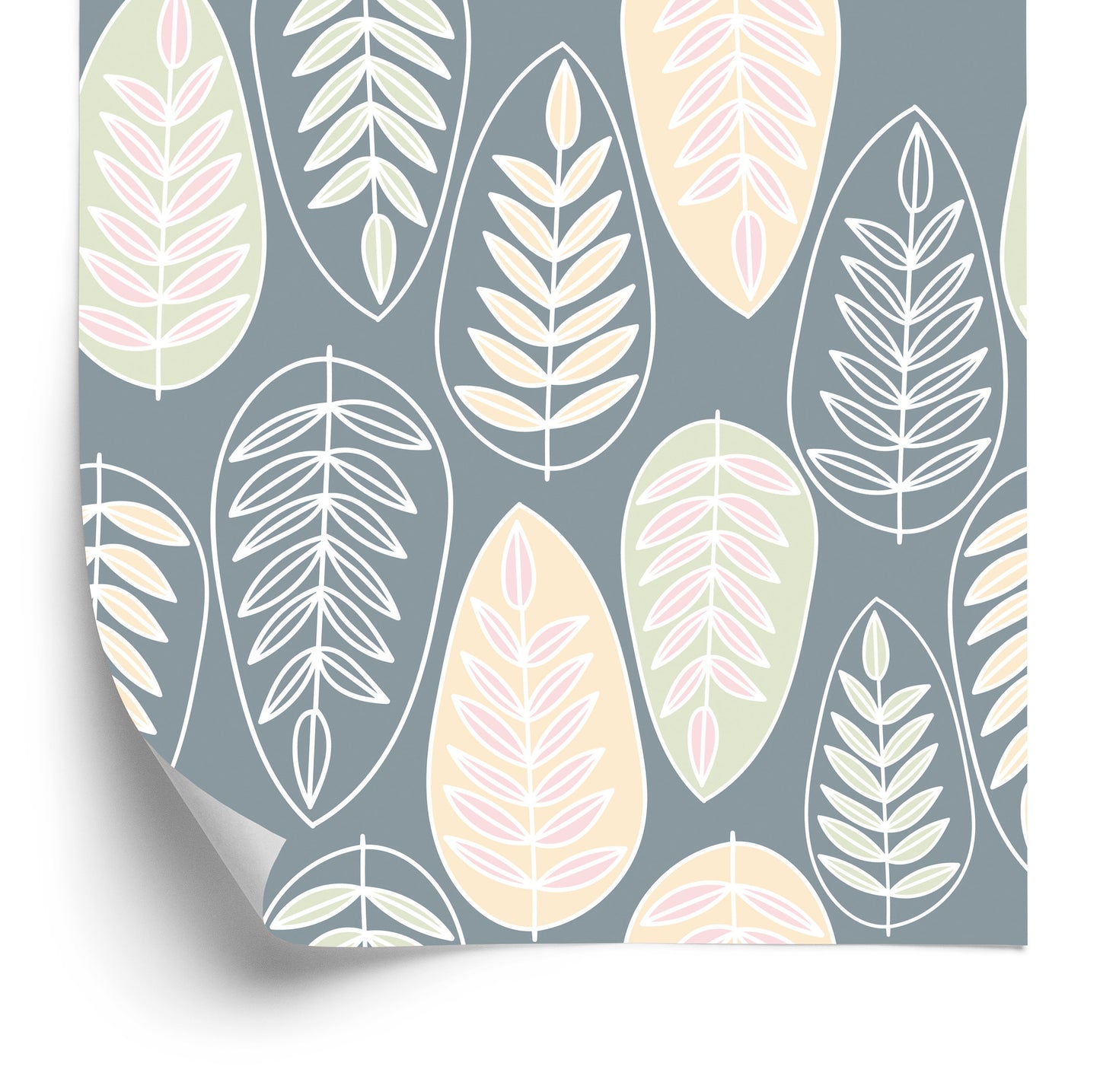 Wallpaper Leaves In Scandinavian Style