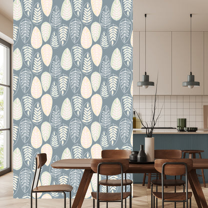 Wallpaper Leaves In Scandinavian Style