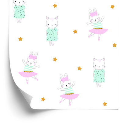 Wallpaper Rabbits Among Stars