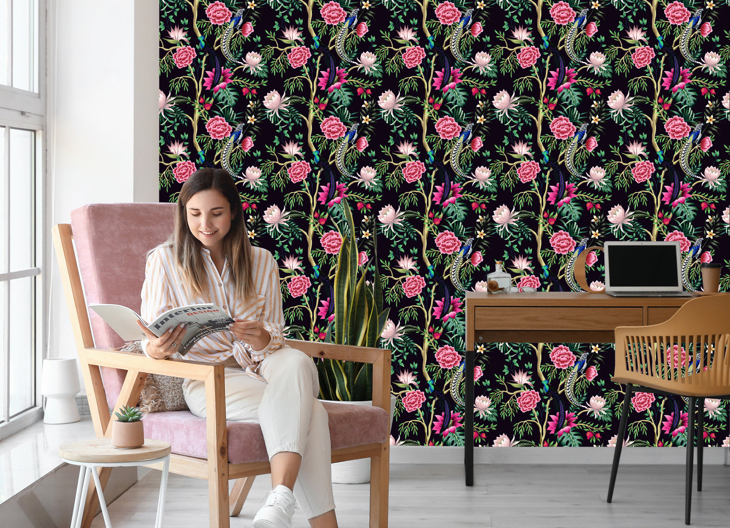 Wallpaper Tropical Plants With Birds