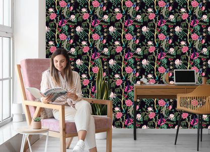 Wallpaper Tropical Plants With Birds