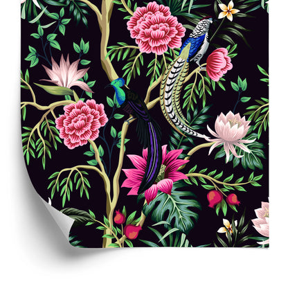 Wallpaper Tropical Plants With Birds
