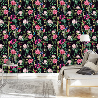 Wallpaper Tropical Plants With Birds