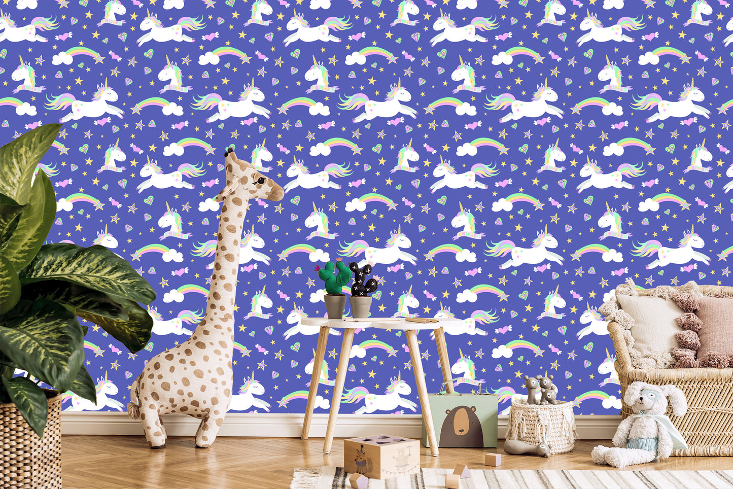 Wallpaper For Children - Unicorns, Clouds And Rainbows