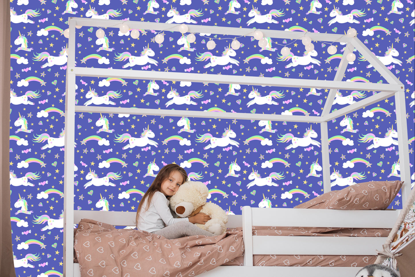 Wallpaper For Children - Unicorns, Clouds And Rainbows