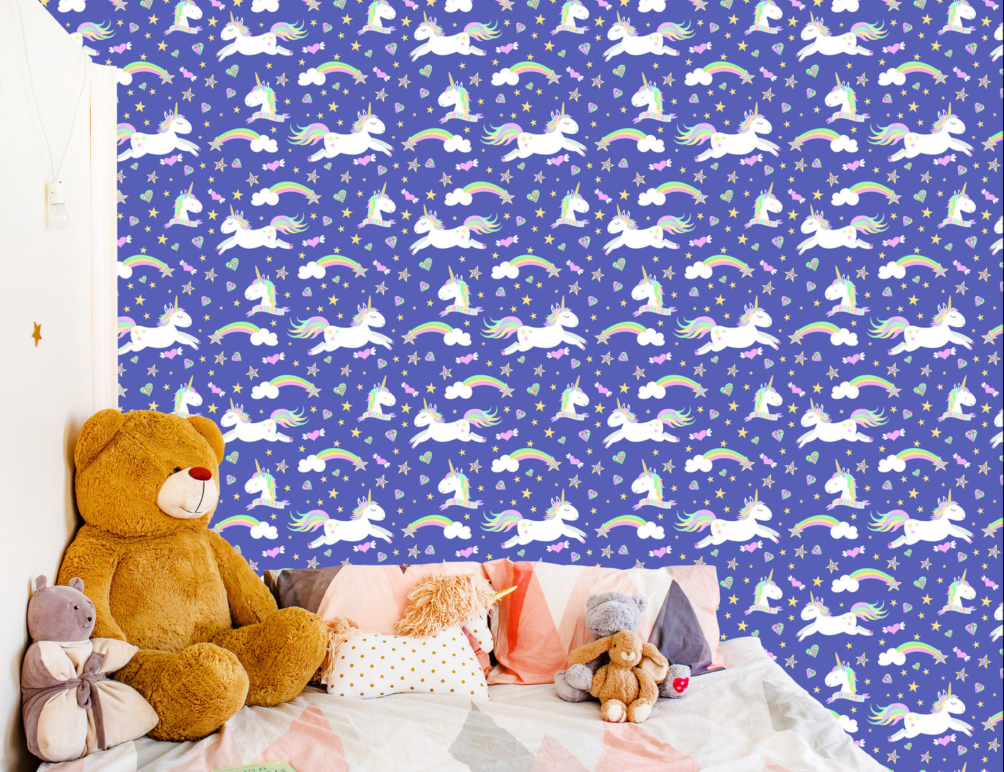 Wallpaper For Children - Unicorns, Clouds And Rainbows