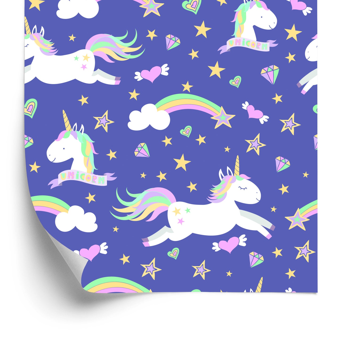 Wallpaper For Children - Unicorns, Clouds And Rainbows
