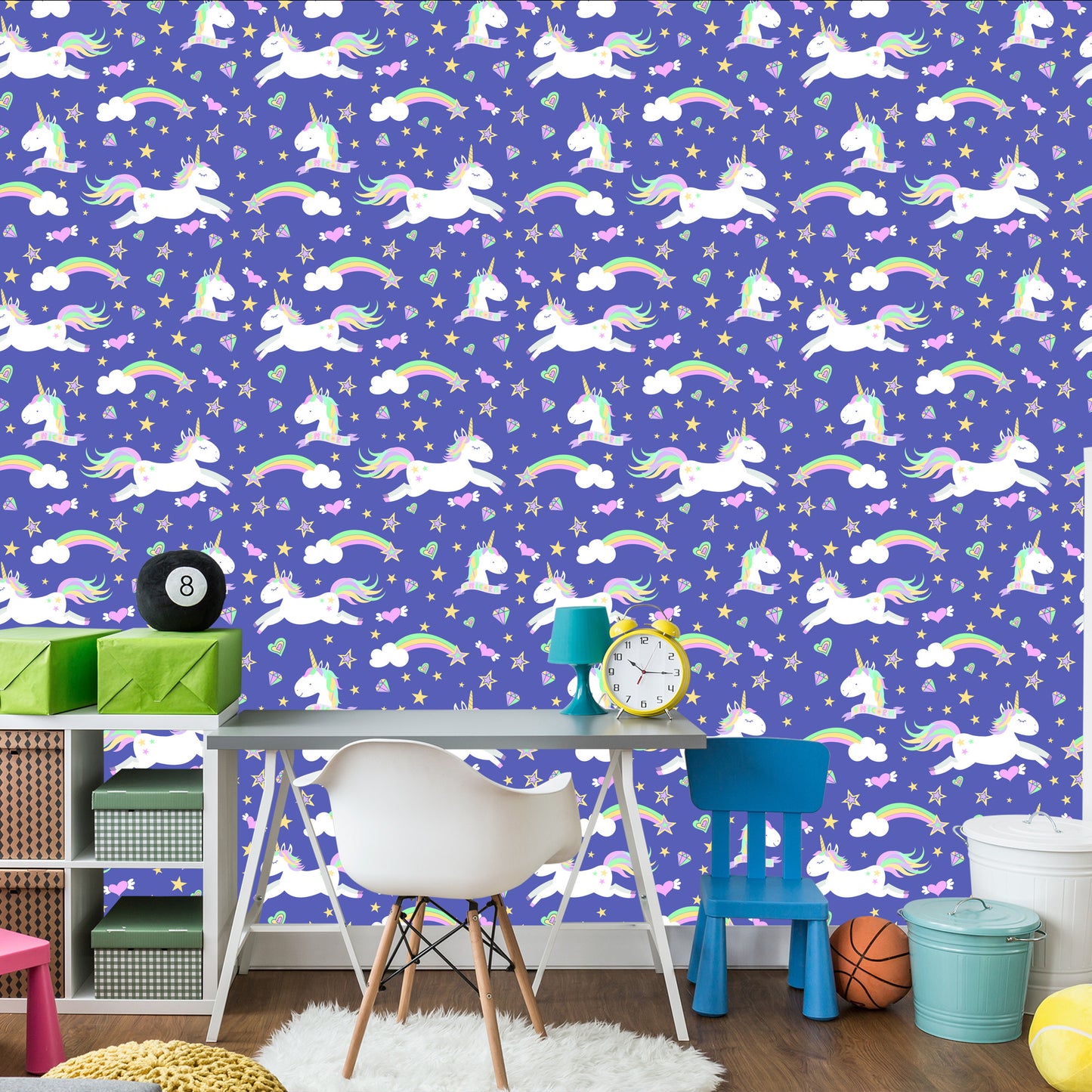 Wallpaper For Children - Unicorns, Clouds And Rainbows