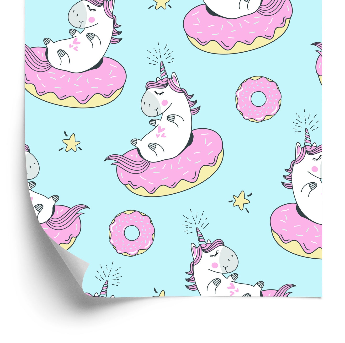 Wallpaper For Children - Unicorns And Donuts