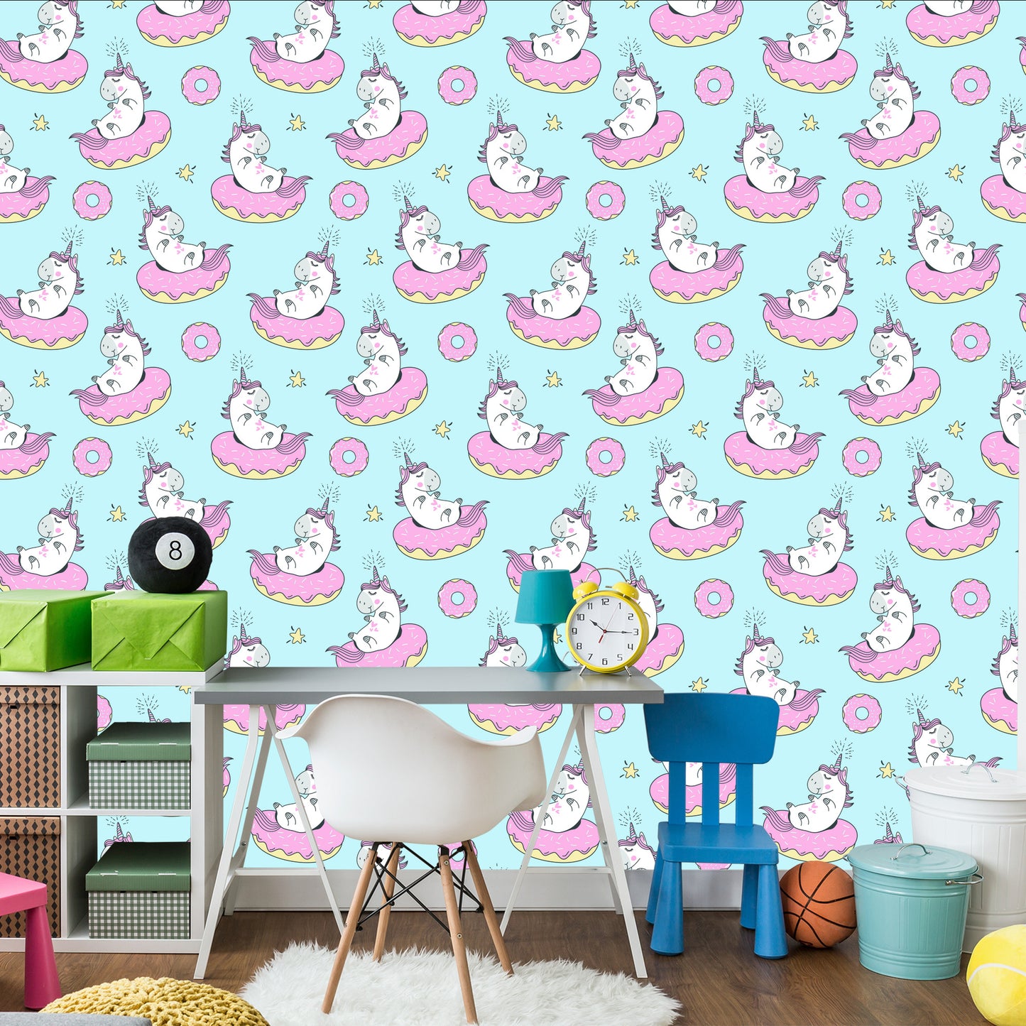 Wallpaper For Children - Unicorns And Donuts
