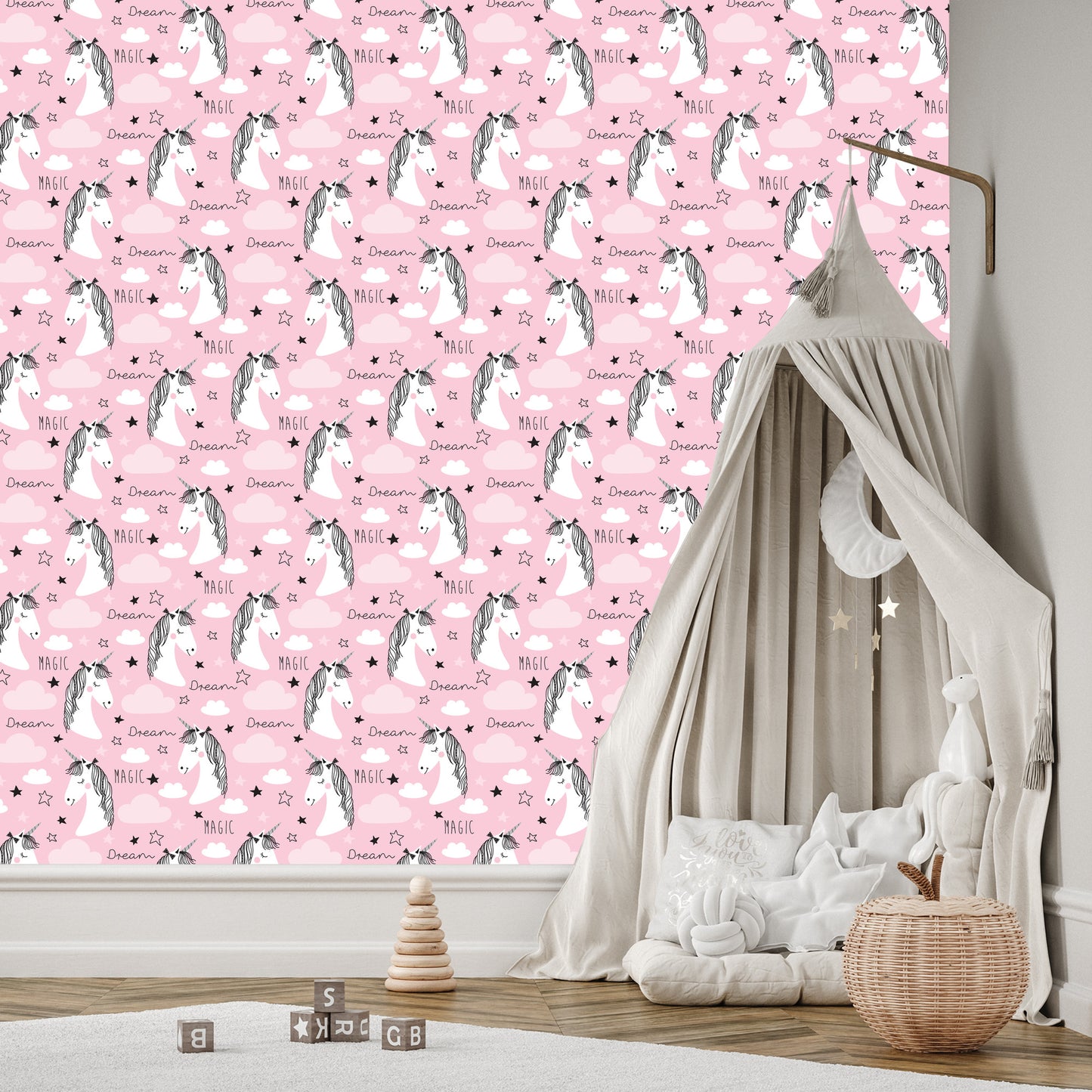 Wallpaper For Children - Unicorns And Clouds
