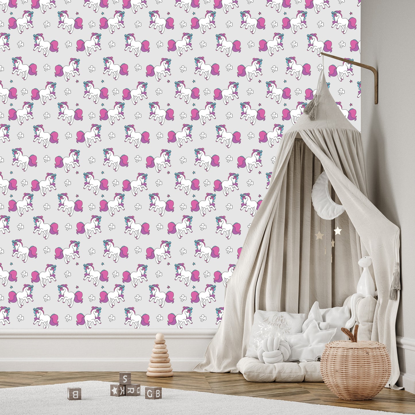 Wallpaper For Children - Flying Unicorns