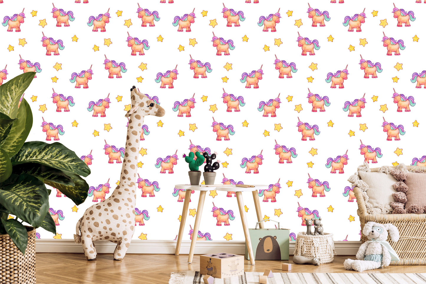 Wallpaper Unicorns And Stars