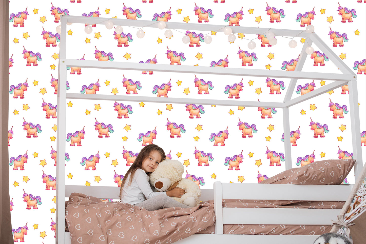 Wallpaper Unicorns And Stars